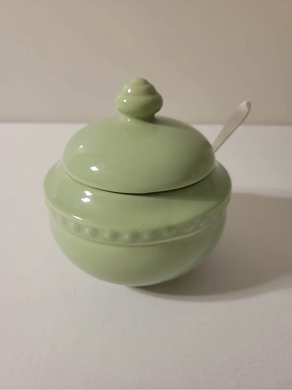 Light Green Ceramic Creamer and Sugar Bowl Set
